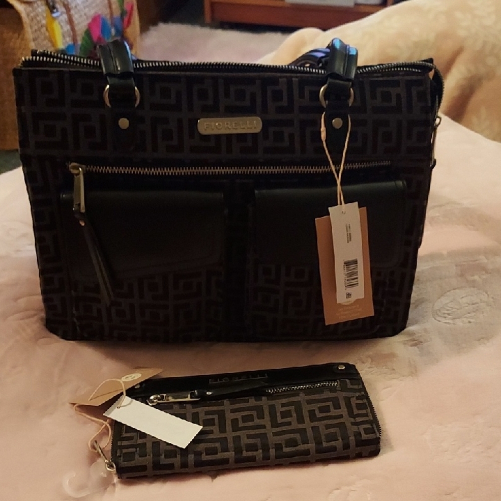 Giorgio Fiorelli Black Geometric Tote Set